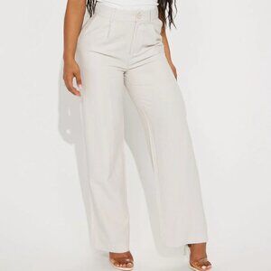 Fashion Nova Tyra Linen Trouser Pant - Grey
